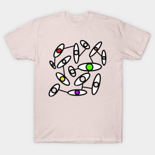 Abstract Eyes Pattern T-Shirt